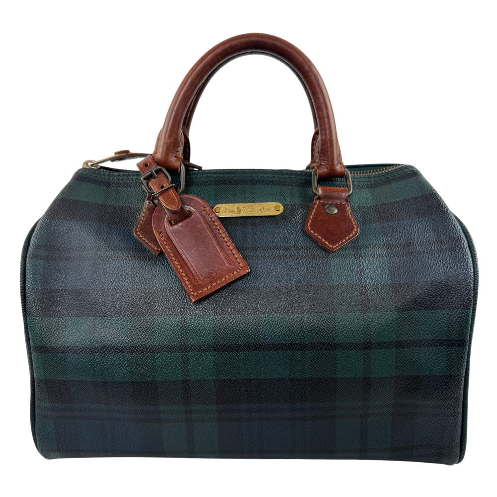POLO RALPH LAUREN Green/Blue Tartan Check Boston Bag LHQ1684