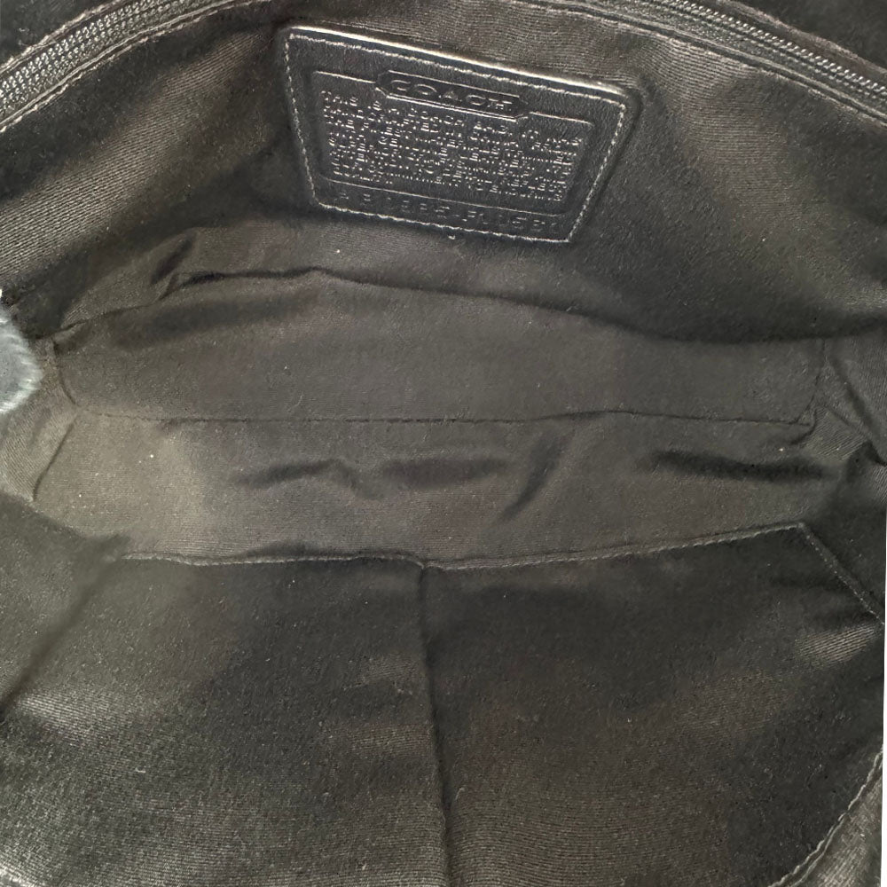 COACH Signature Cream/Black Canvas Shoulder Bag LHQ1692