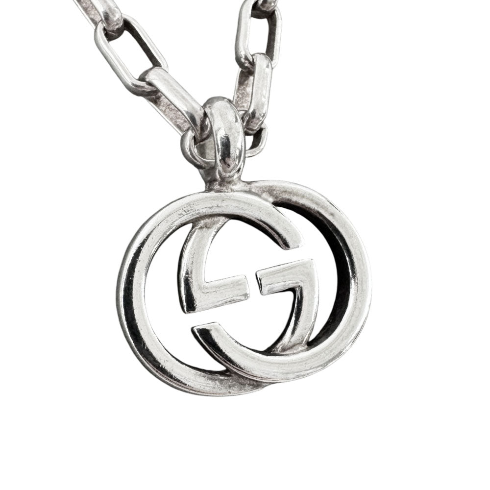 GUCCI Interlocking GG Silver Necklace LHQ1696