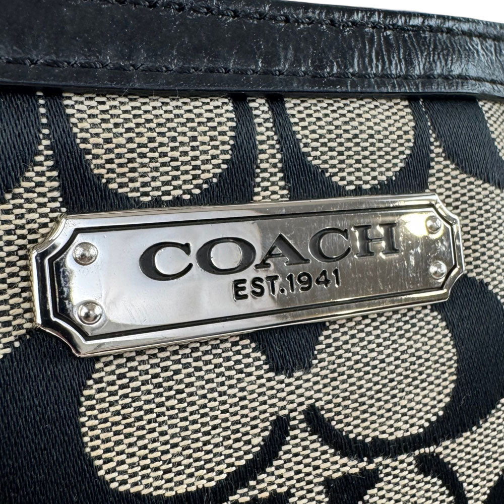 COACH Gallery Signature Canvas Tote Handbag Cream/Black LHQ1699