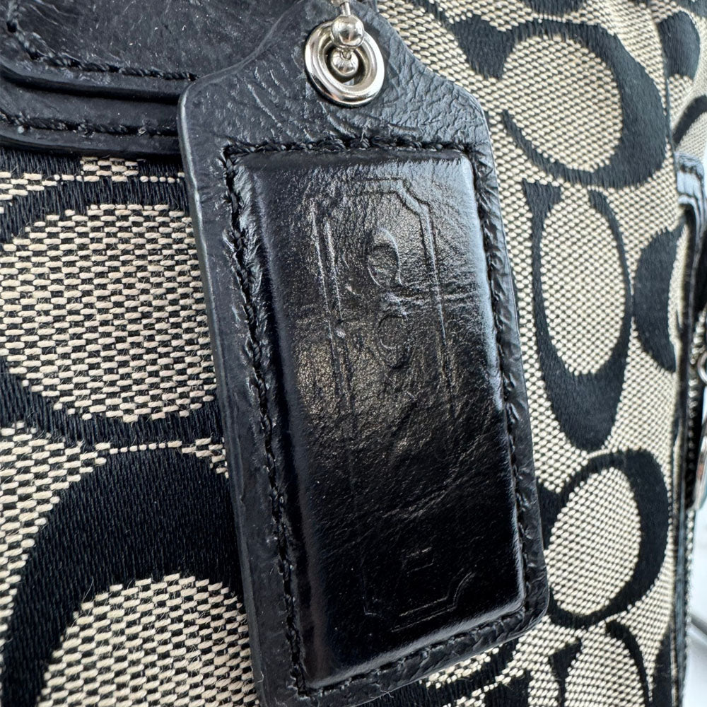 COACH Gallery Signature Canvas Tote Handbag Cream/Black LHQ1699