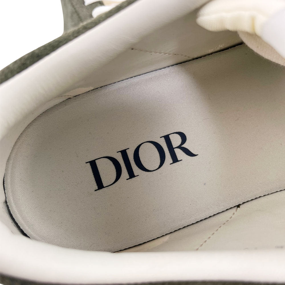 CHRISTIAN DIOR B101 Khaki Green Suede Trainers Size 9 UK LHQ1706