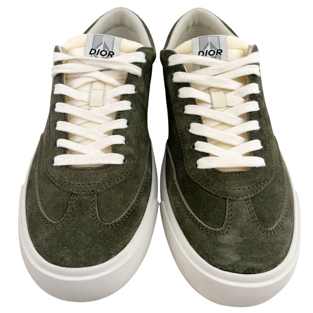 CHRISTIAN DIOR B101 Khaki Green Suede Trainers Size 9 UK LHQ1706