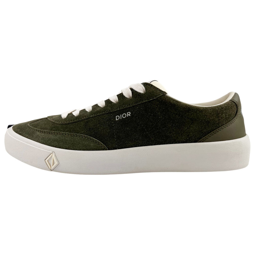 CHRISTIAN DIOR B101 Khaki Green Suede Trainers Size 9 UK LHQ1706