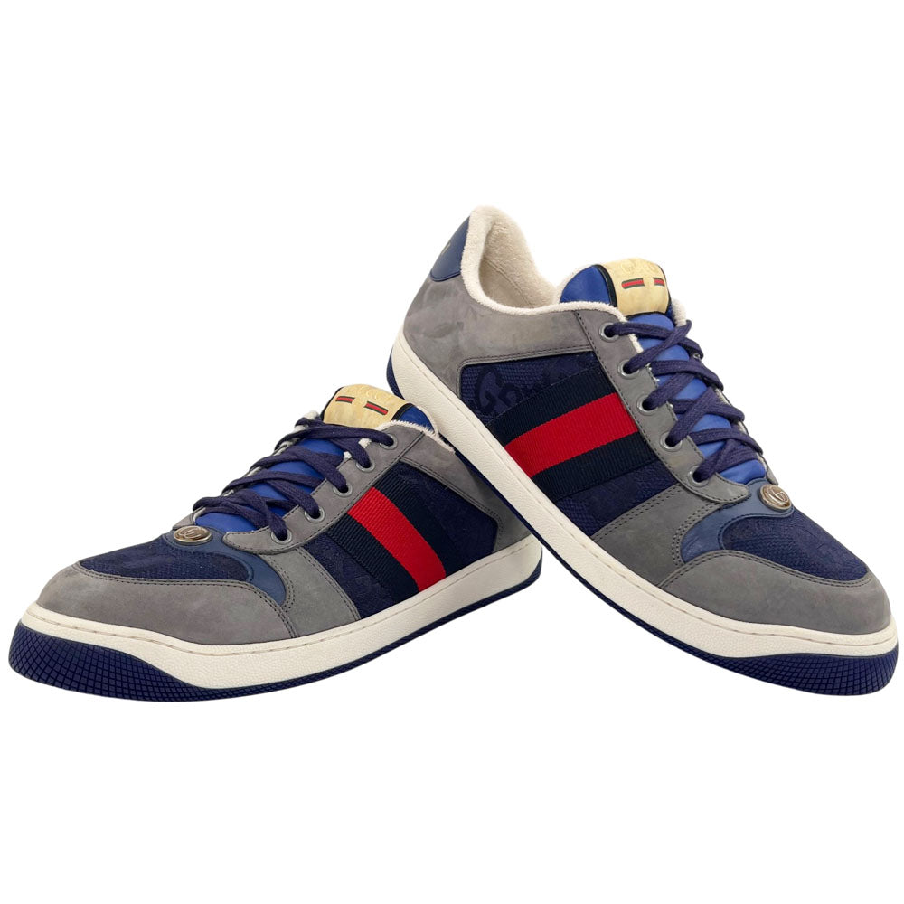 GUCCI GG Grey Suede Screener Trainers Size 9 UK LHQ1708