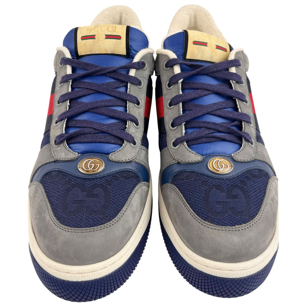 GUCCI GG Grey Suede Screener Trainers Size 9 UK LHQ1708