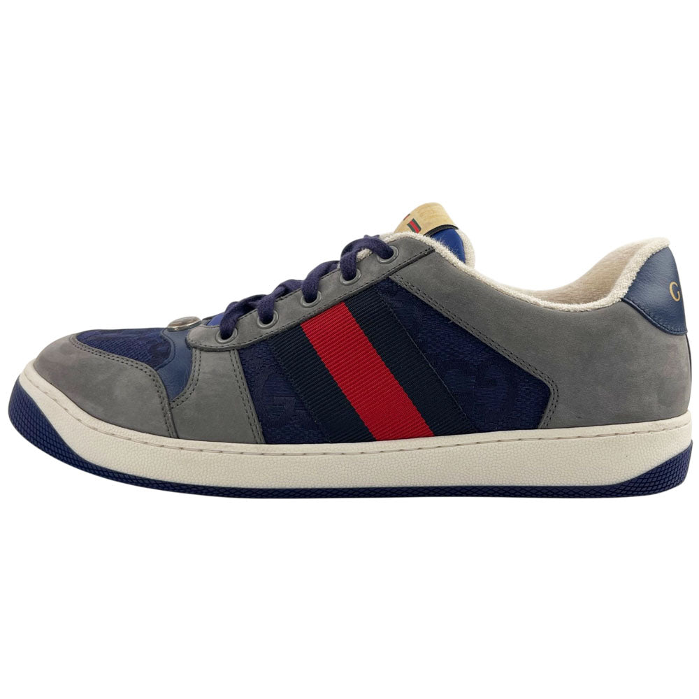 GUCCI GG Grey Suede Screener Trainers Size 9 UK LHQ1708