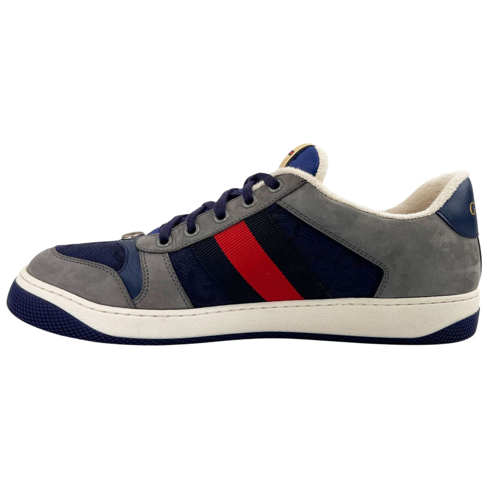 GUCCI GG Grey Suede Screener Trainers Size 9 UK LHQ1708