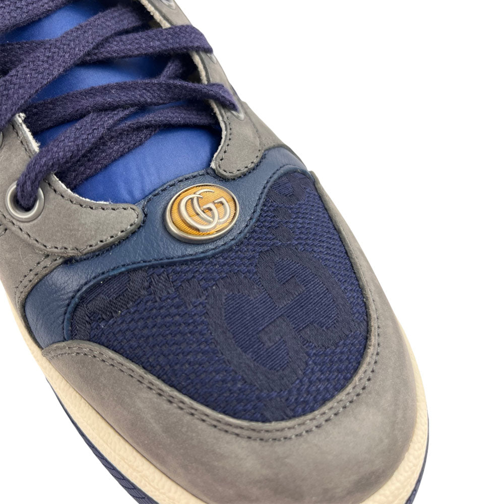 GUCCI GG Grey Suede Screener Trainers Size 9 UK LHQ1708