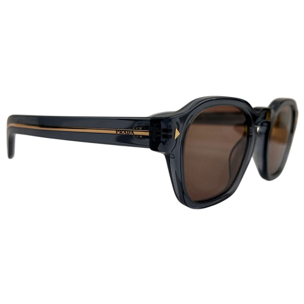 PRADA Navy Round Frame Brown Lens Sunglasses LHQ1714