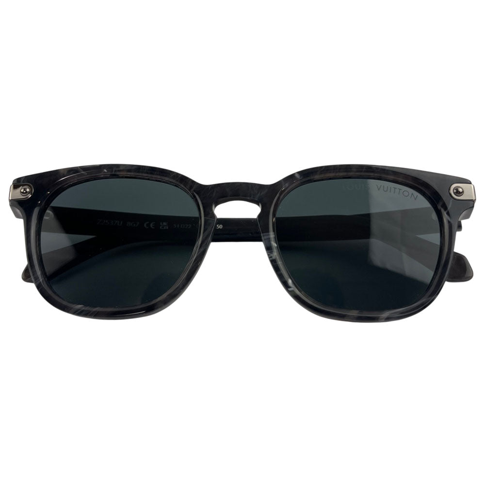 LOUIS VUITTON Marbled Round Black Lens Sunglasses LHQ1716