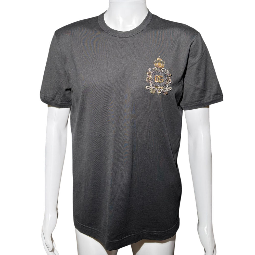 DOLCE&GABBANA Black D&G Crown T-Shirt Size L LHQ1721