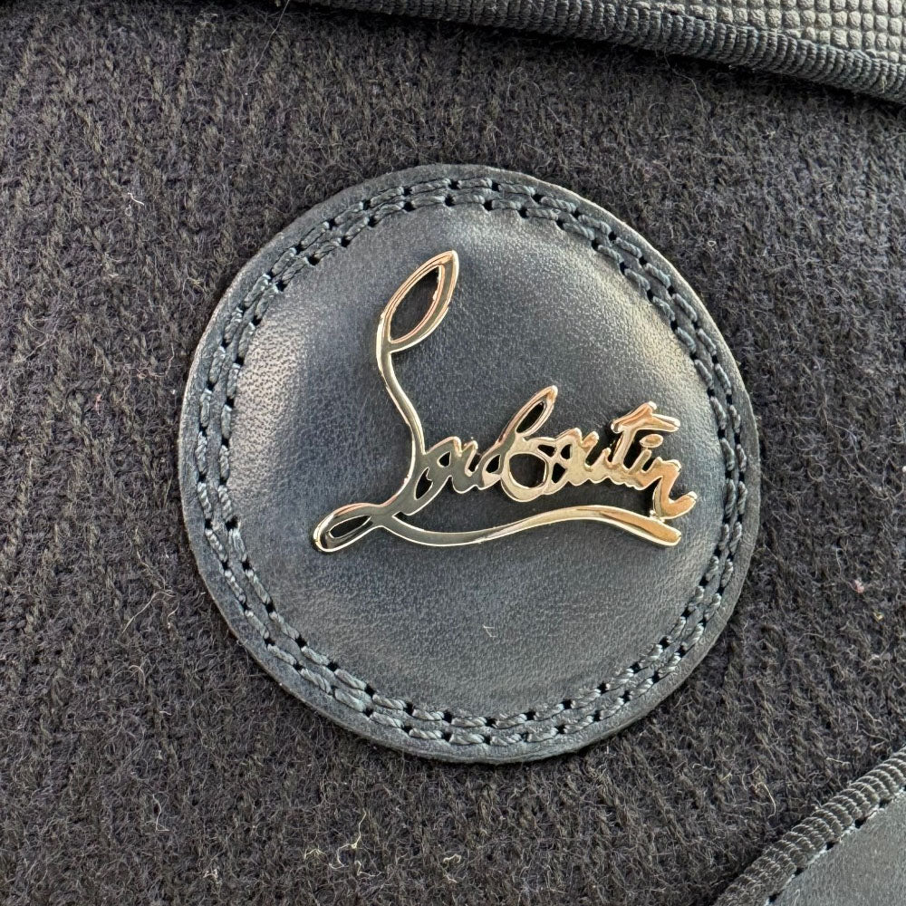 CHRISTIAN LOUBOUTIN Navy Louis High Top Trainers Size 9 UK LHQ1729
