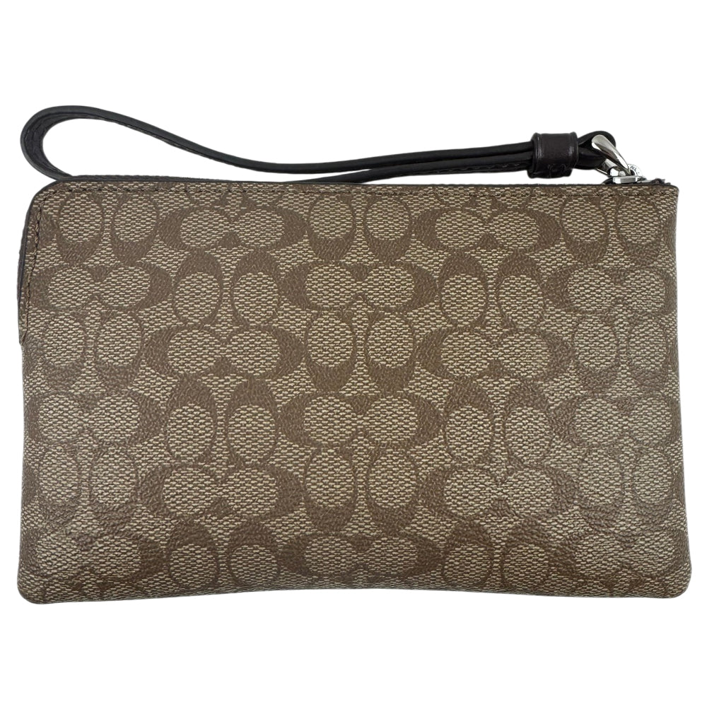COACH Brown Signature Lips Clutch Wristlet LHQ1735