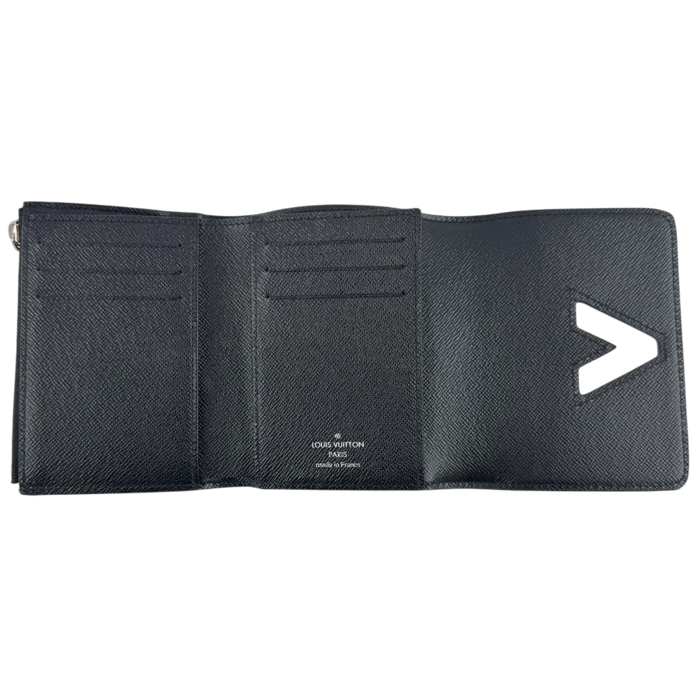 LOUIS VUITTON Black Epi Compact Twist Purse Wallet LHQ1738