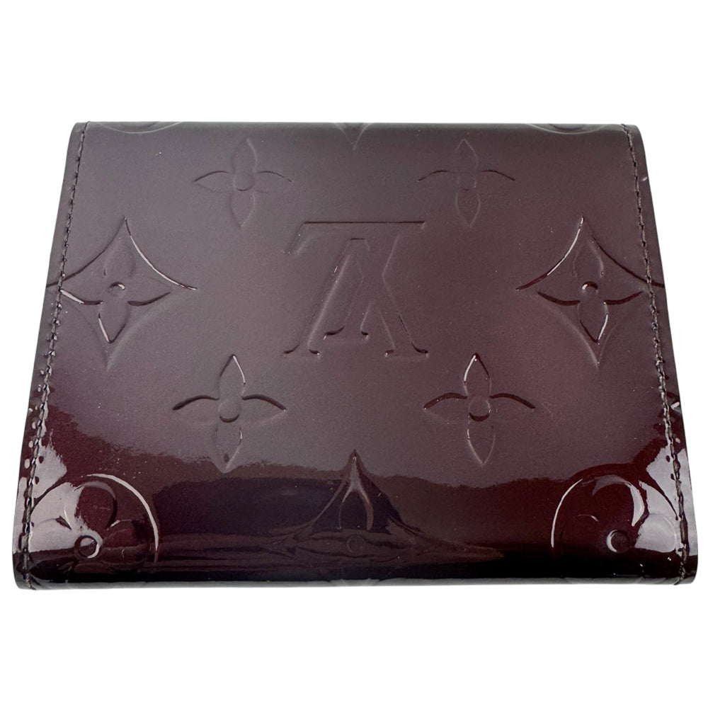 LOUIS VUITTON Burgundy Vernis Patent Leather Card Case LHQ1739