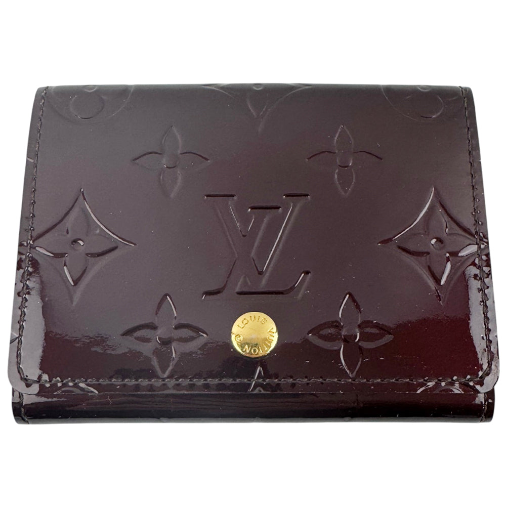 LOUIS VUITTON Burgundy Vernis Patent Leather Card Case LHQ1739