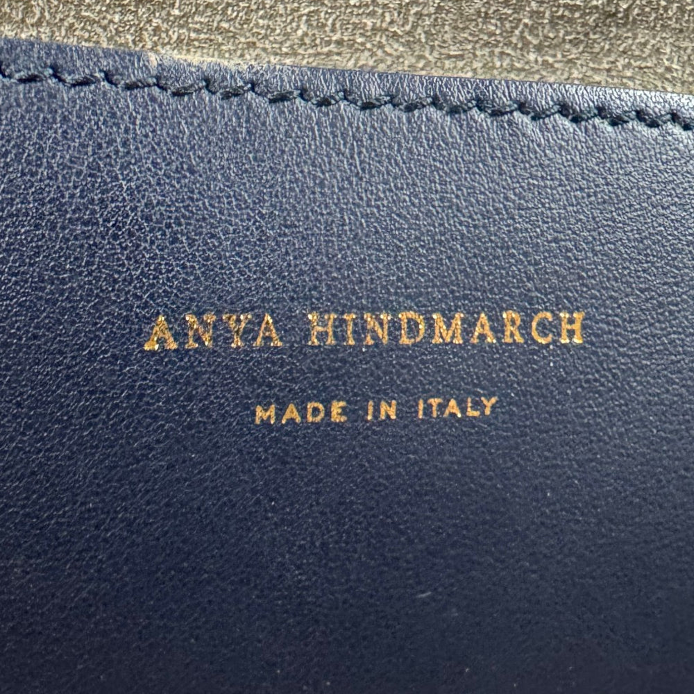ANYA HINDMARCH Blue Leather Vere Slouchy Tote Handbag LHQ1744