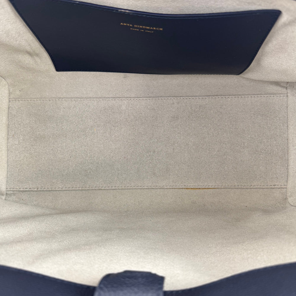 ANYA HINDMARCH Blue Leather Vere Slouchy Tote Handbag LHQ1744