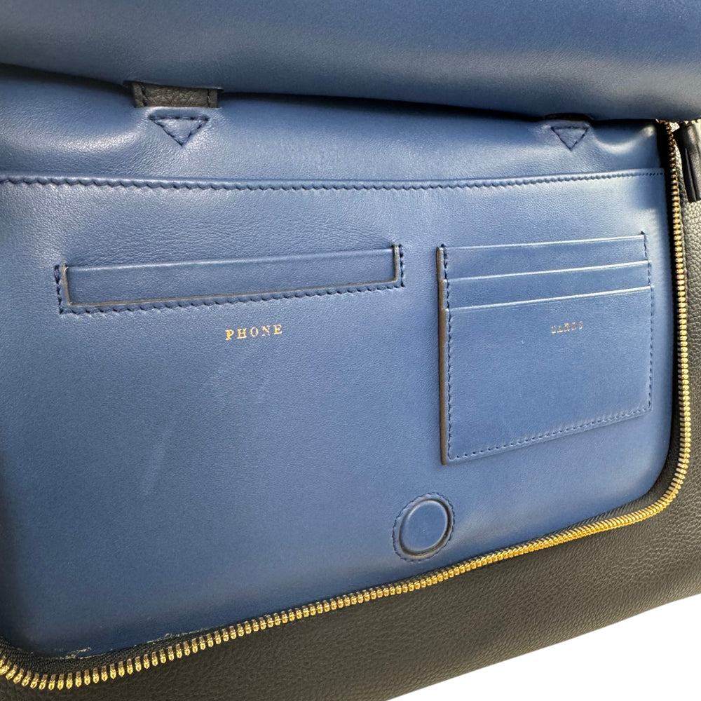 ANYA HINDMARCH Blue Leather Vere Slouchy Tote Handbag LHQ1744
