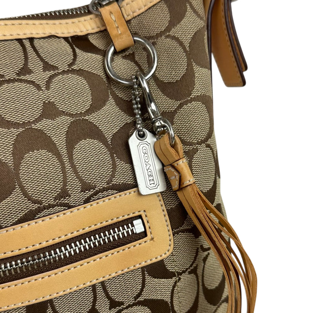 COACH Brown Signature Canvas Shoulder Crossbody Bag LHQ1749