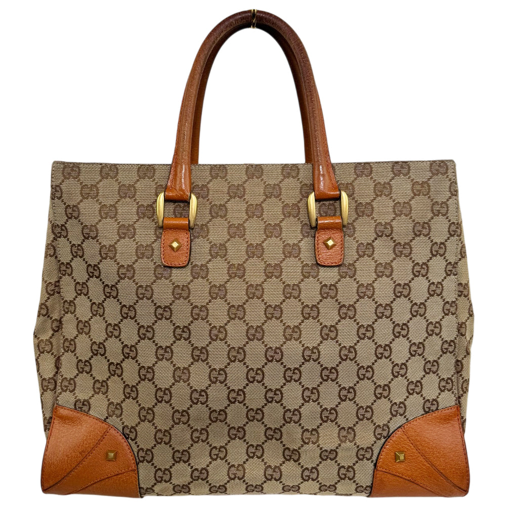 Gucci Brown Canvas Nailhead Tote Bag LHQ1761