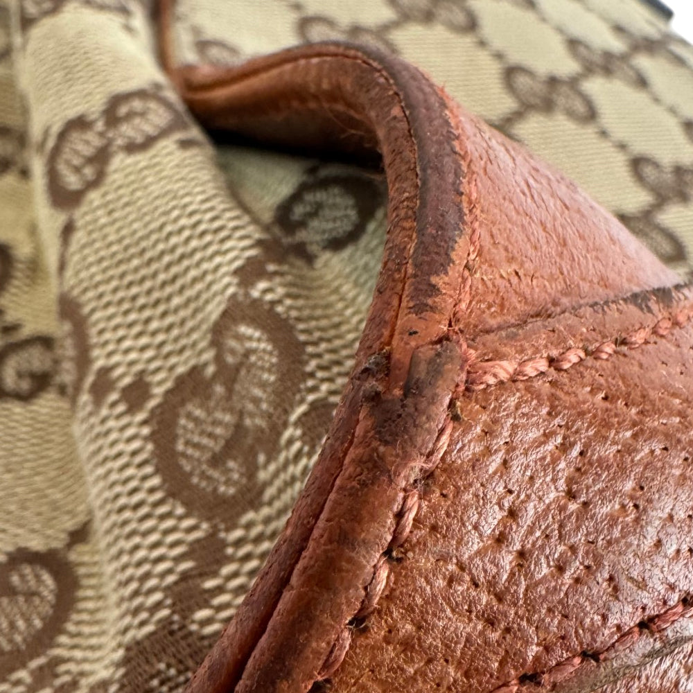 Gucci Brown Canvas Nailhead Tote Bag LHQ1761