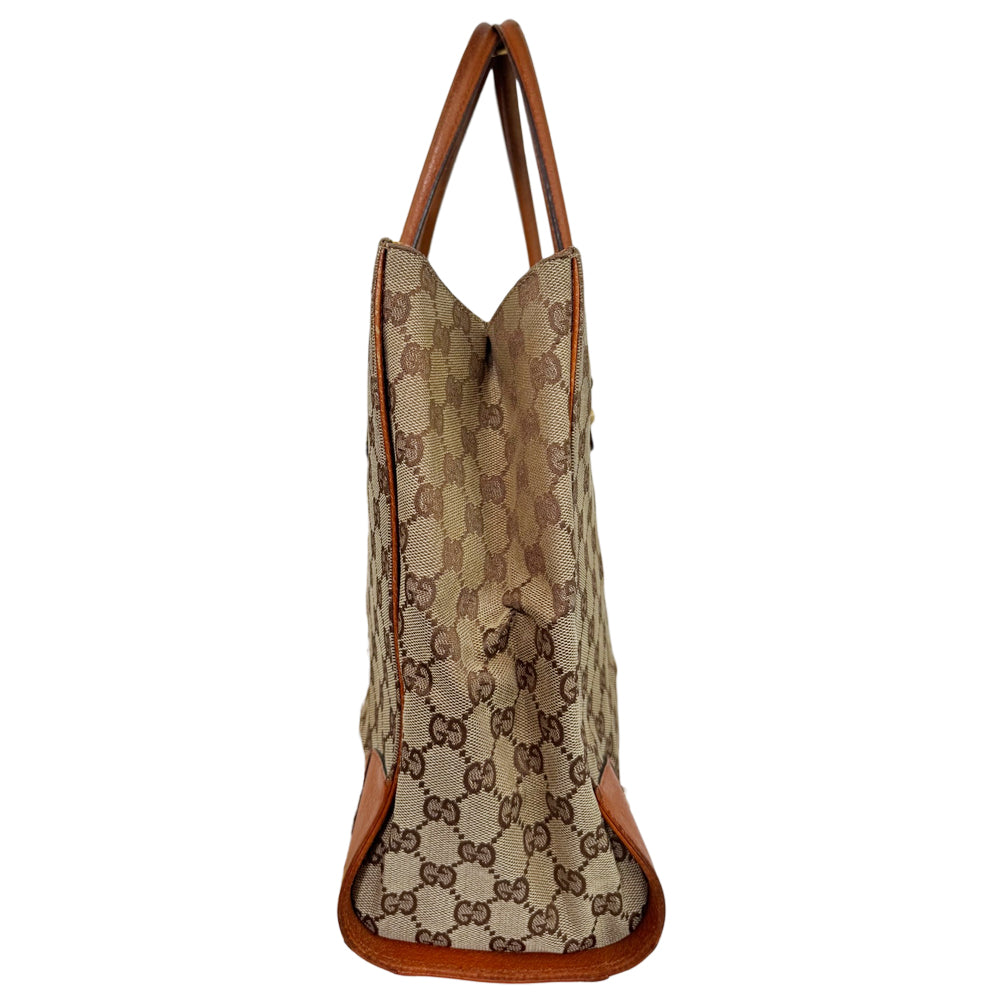 Gucci Brown Canvas Nailhead Tote Bag LHQ1761