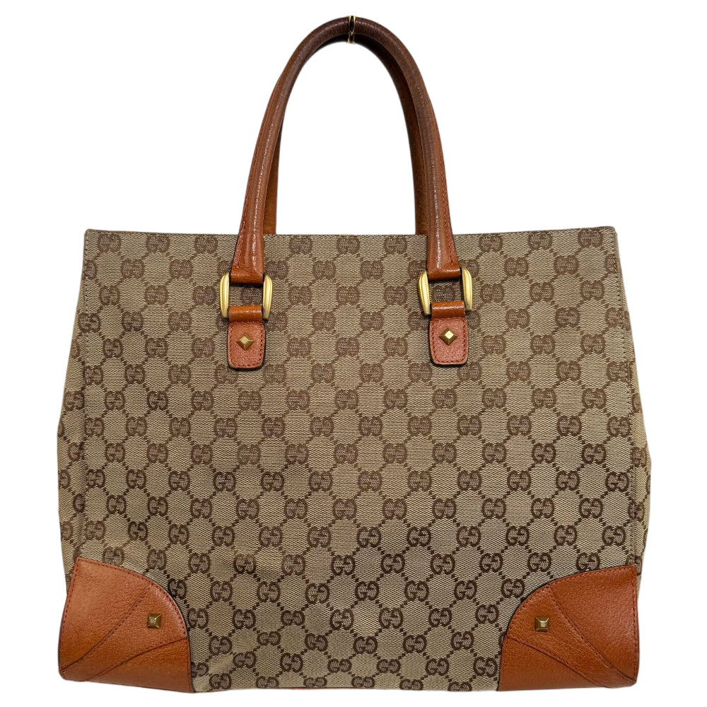 Gucci Brown Canvas Nailhead Tote Bag LHQ1761