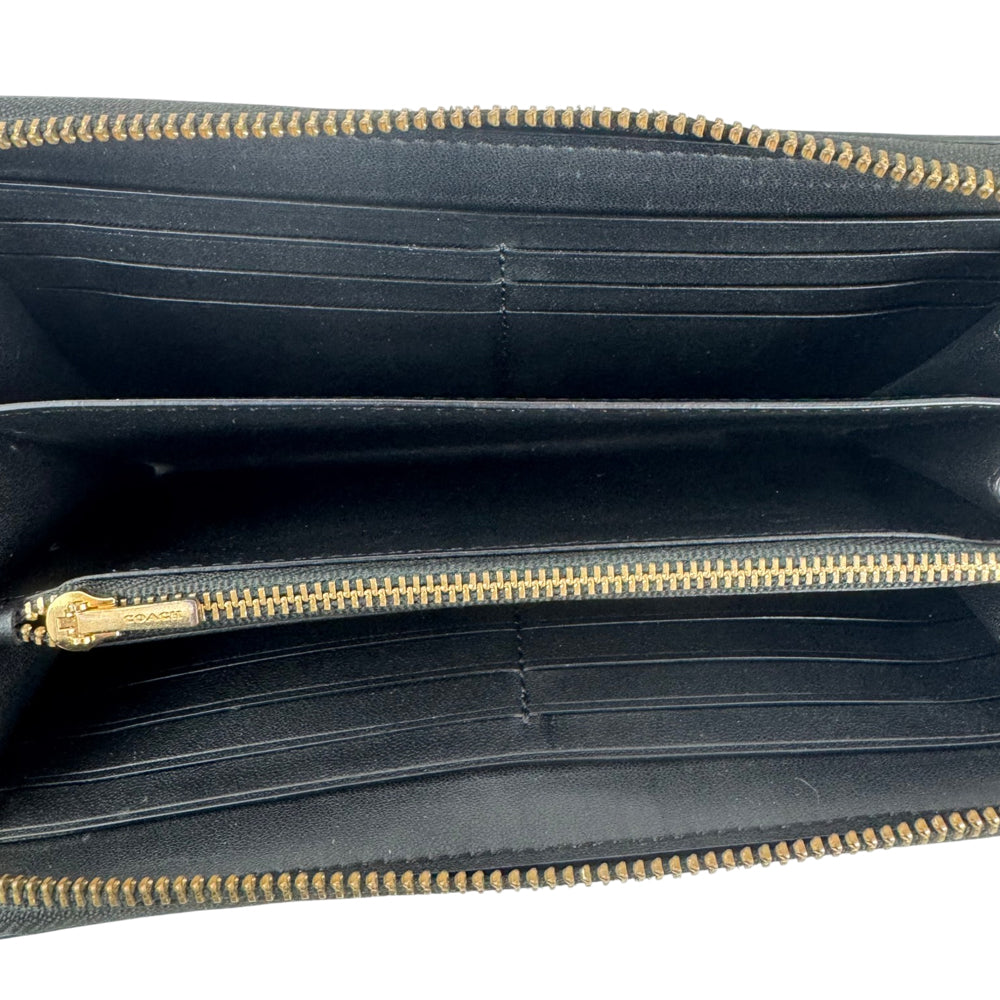 COACH Brown Signature Zip Wallet Purse LHQ1764