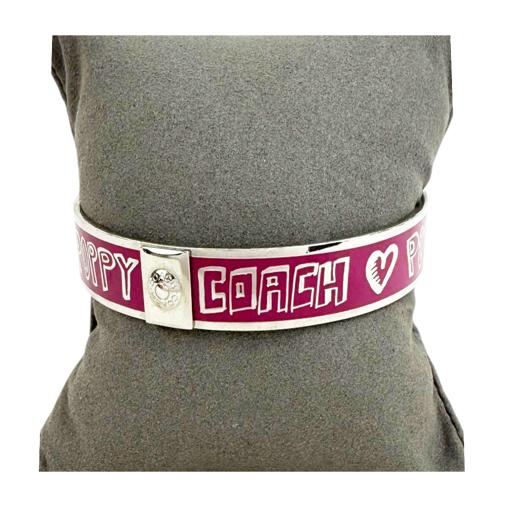 COACH Poppy Pink Enamel Bangle Bracelet LHQ1774