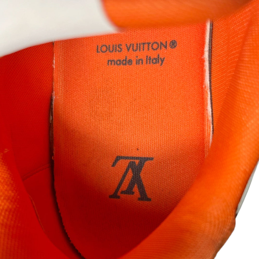 LOUIS VUITTON LV Sneakers Orange Denim Strap Trainer Größe 10 UK LHQ178