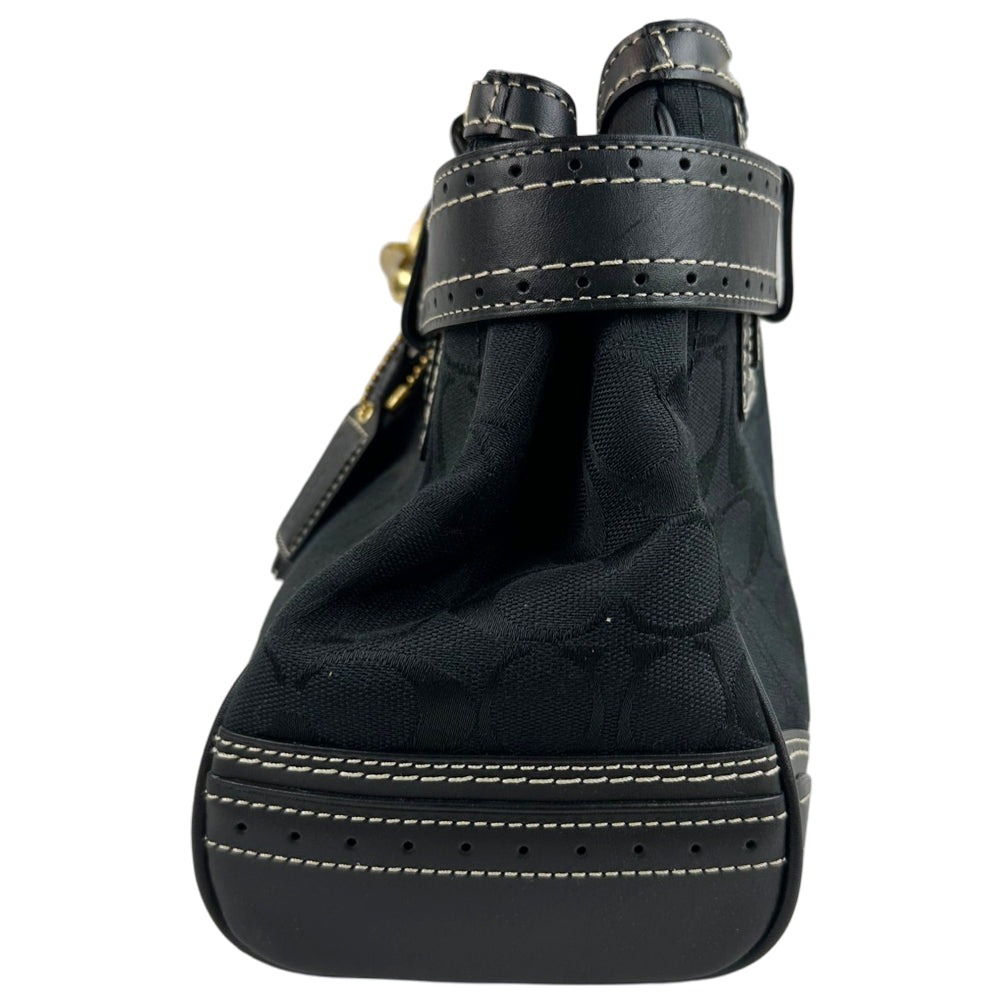COACH Black Hampton Signature Canvas and Leather Hand Bag LHQ1794