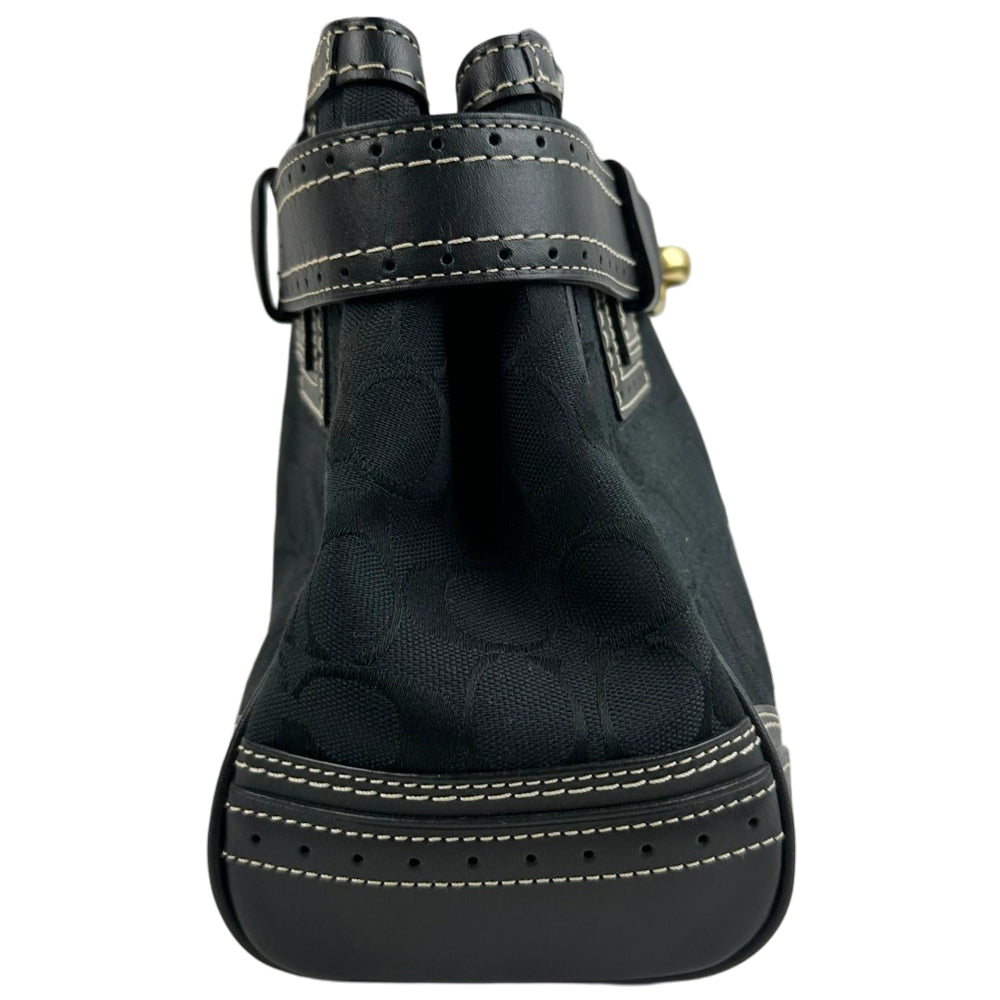 COACH Black Hampton Signature Canvas and Leather Hand Bag LHQ1794
