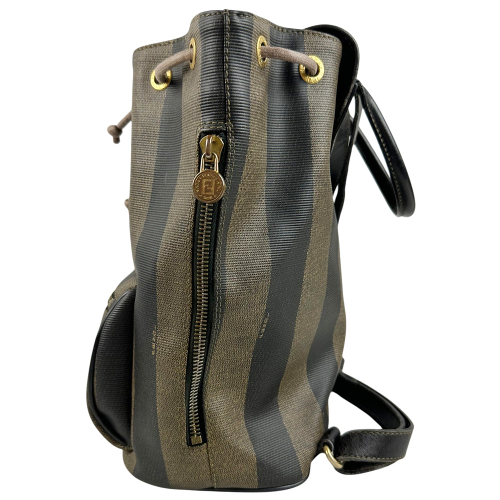 FENDI Brown/Black Pequin Backpack LHQ1796