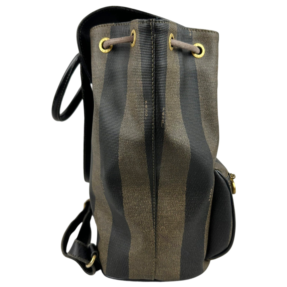 FENDI Brown/Black Pequin Backpack LHQ1796