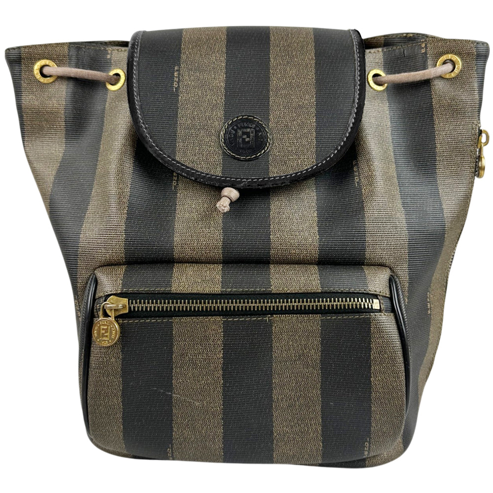 FENDI Brown/Black Pequin Backpack LHQ1796
