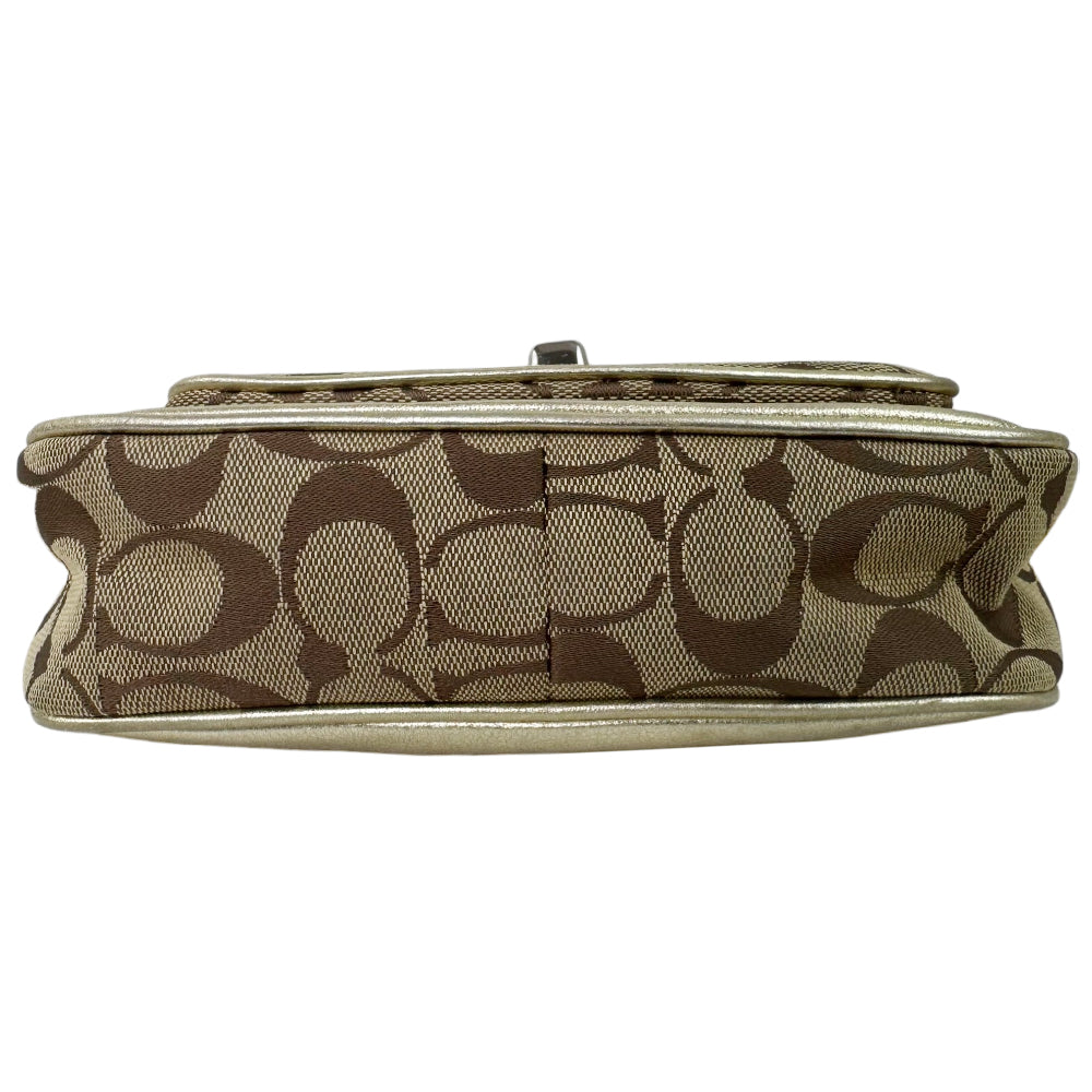 COACH Signature Brown Canvas Shoulder Crossbody Bag LHQ1801