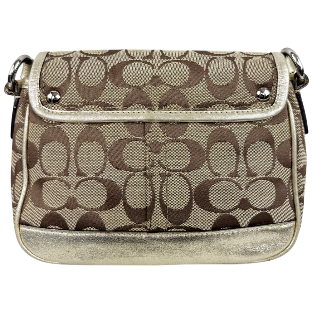 COACH Signature Brown Canvas Shoulder Crossbody Bag LHQ1801