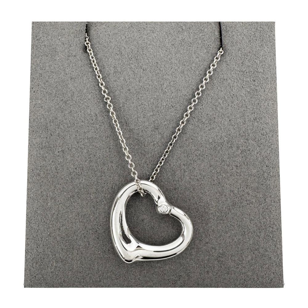 TIFFANY & CO Large Open Heart Diamond Necklace LHQ1805