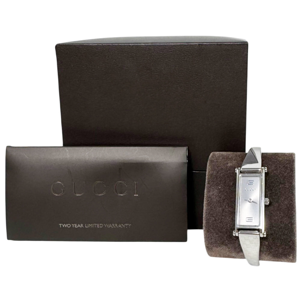 GUCCI Grey Dial Stainless Steel Bangle Watch LHQ1818