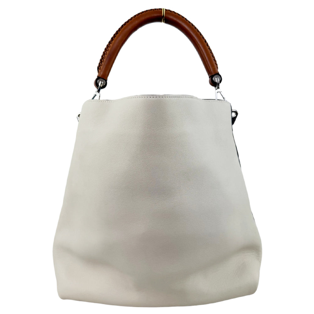 LOUIS VUITTON White Calfskin Leather Parnassea Bagatelle Hobo Bag LHQ1825