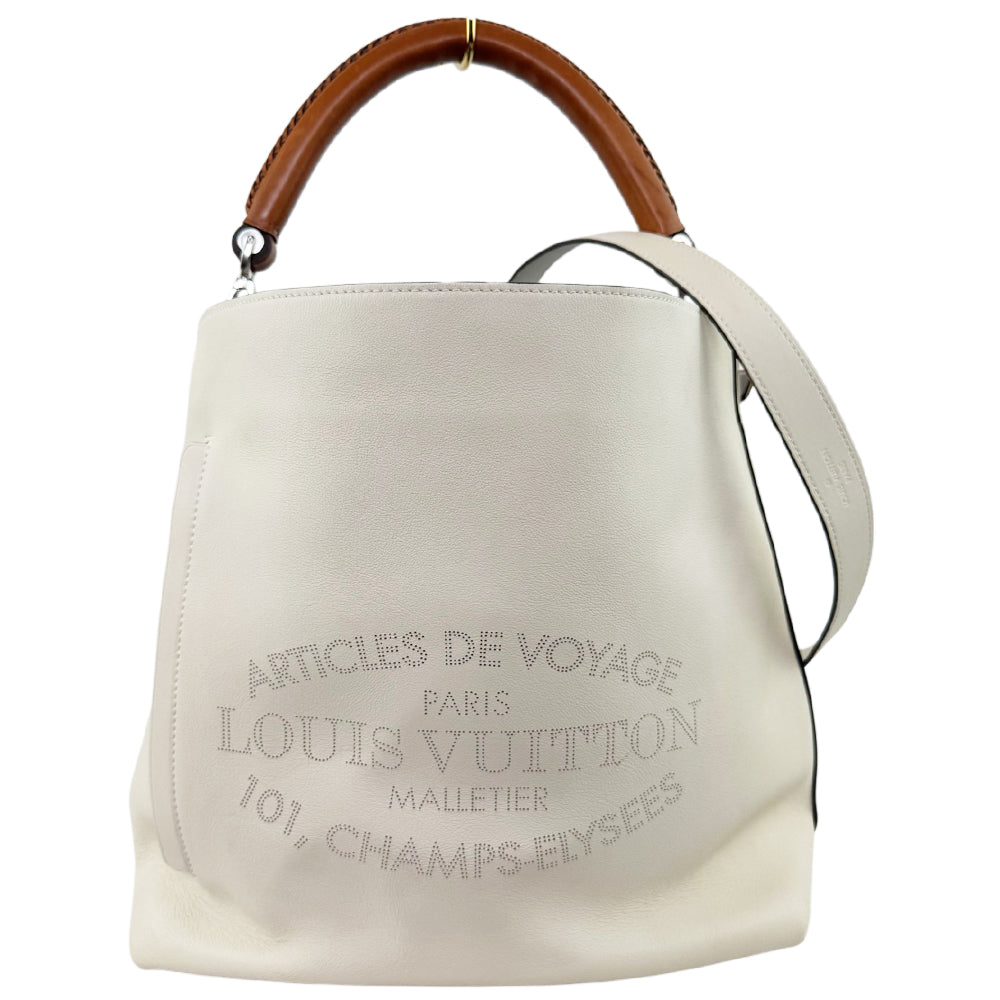 LOUIS VUITTON White Calfskin Leather Parnassea Bagatelle Hobo Bag LHQ1825