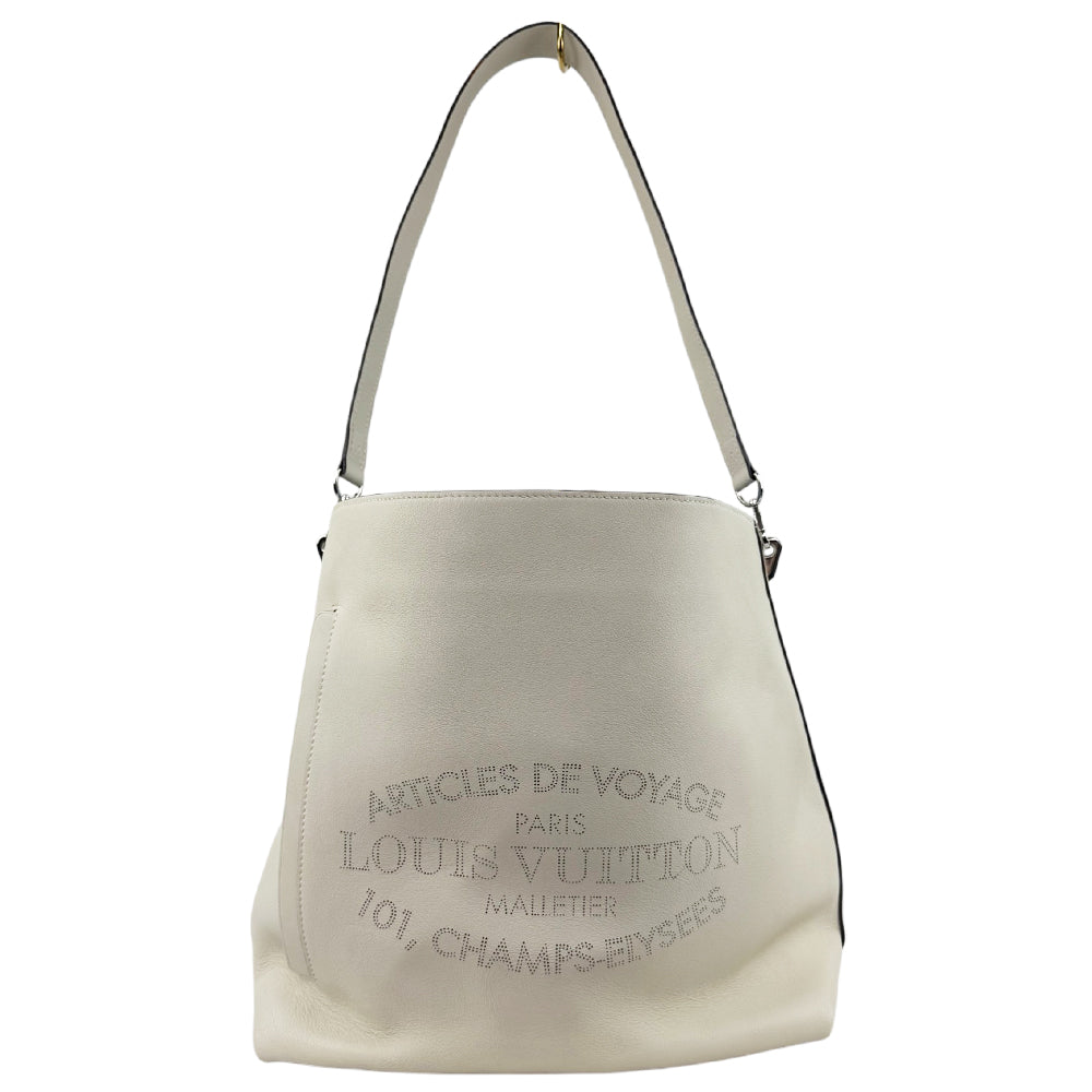 LOUIS VUITTON White Calfskin Leather Parnassea Bagatelle Hobo Bag LHQ1825