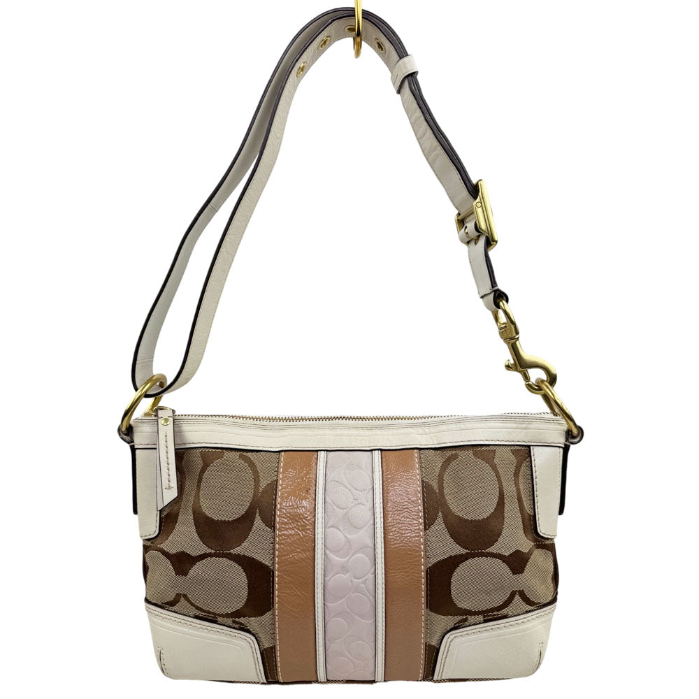 COACH Signature Stripe Hobo Shoulder Bag LHQ1835