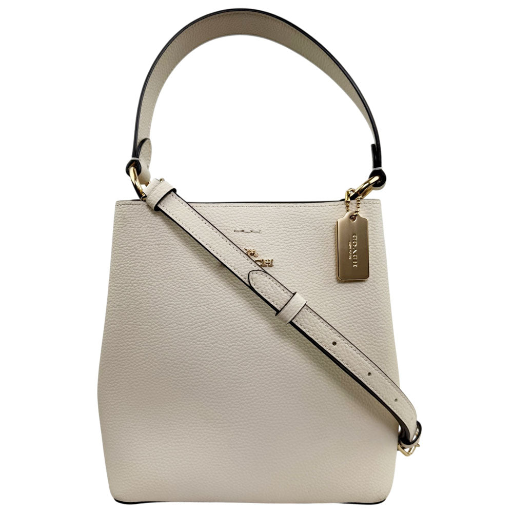 COACH Town Cream Leather Hand Shoulder Bag LHQ1838