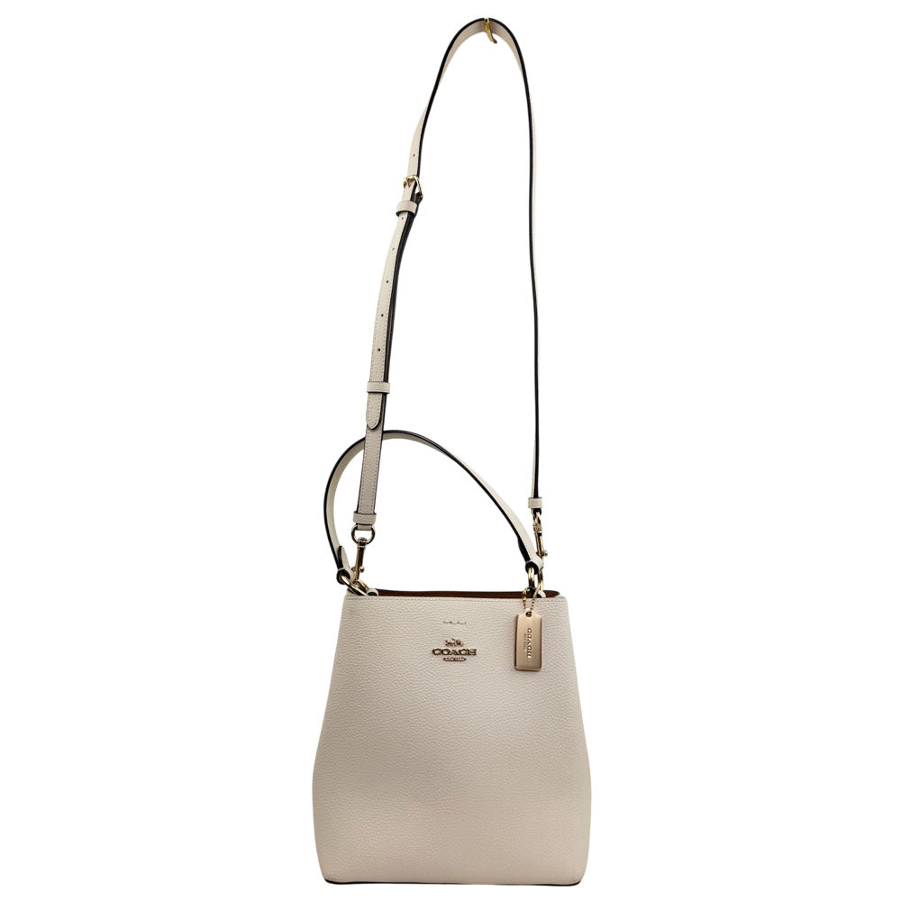 COACH Town Cream Leather Hand Shoulder Bag LHQ1838
