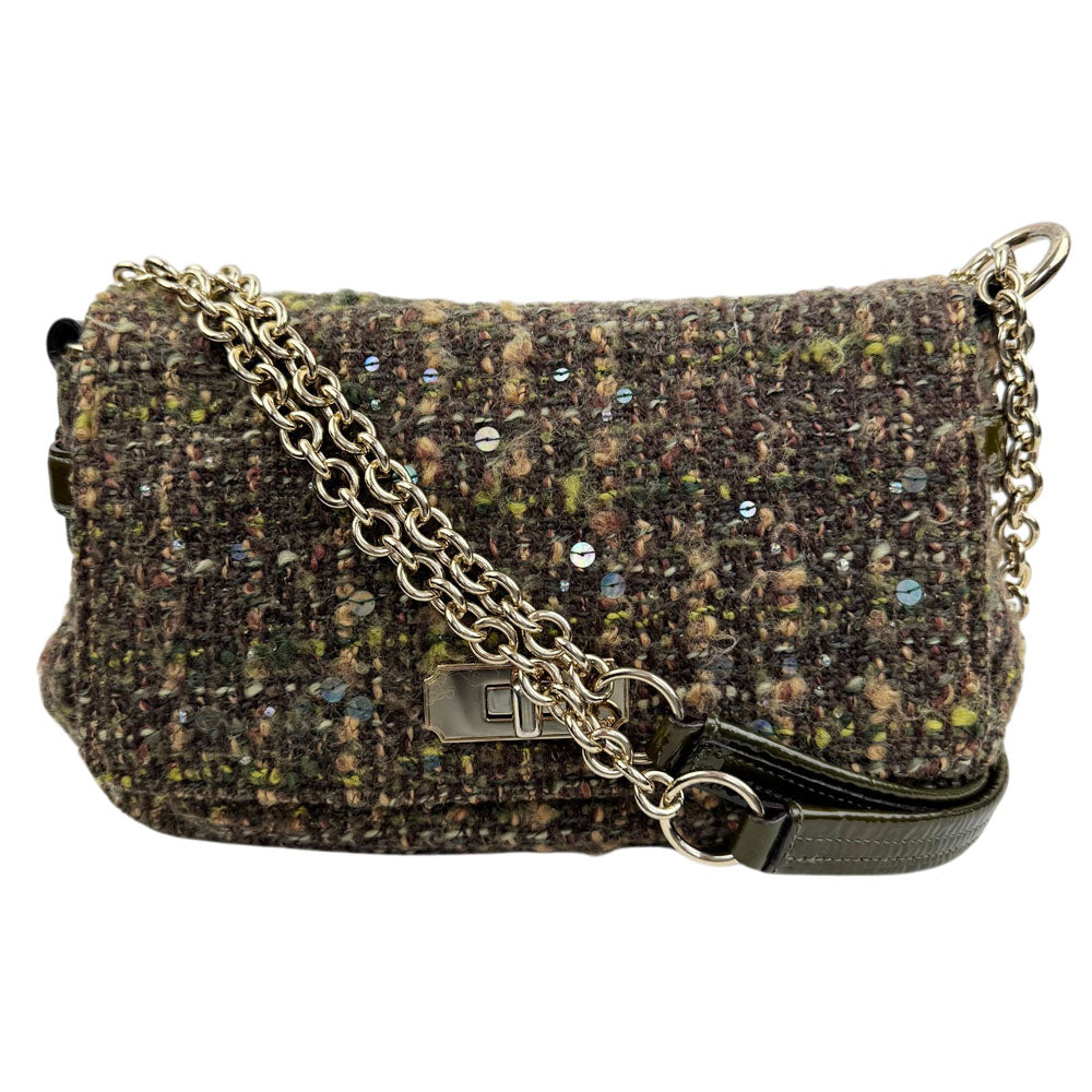 COACH Chelsea Boucle Olive Tweed Shoulder Bag LHQ1842