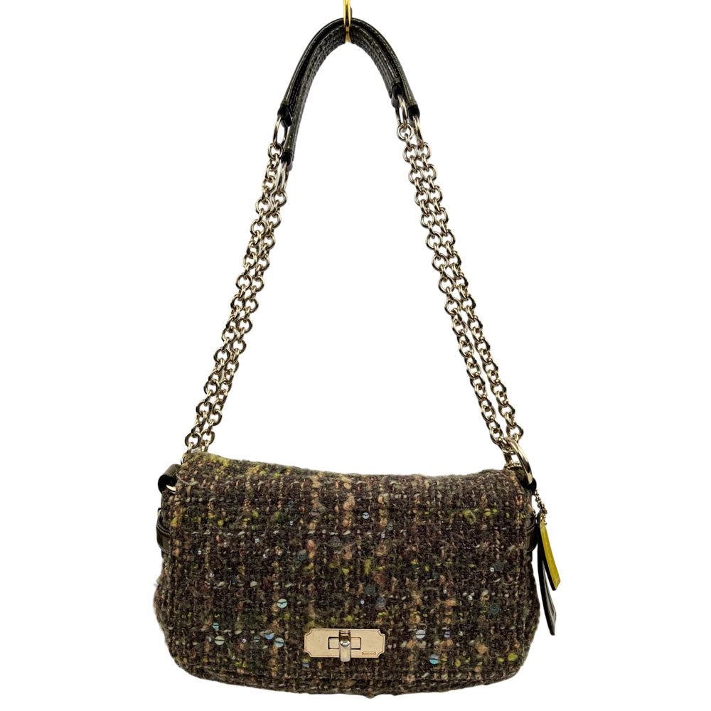 COACH Chelsea Boucle Olive Tweed Shoulder Bag LHQ1842
