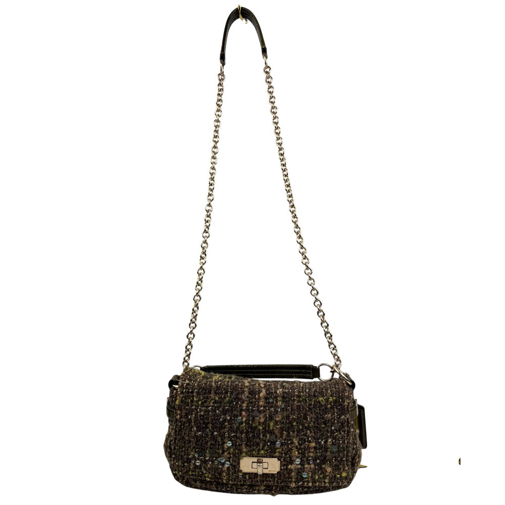 COACH Chelsea Boucle Olive Tweed Shoulder Bag LHQ1842